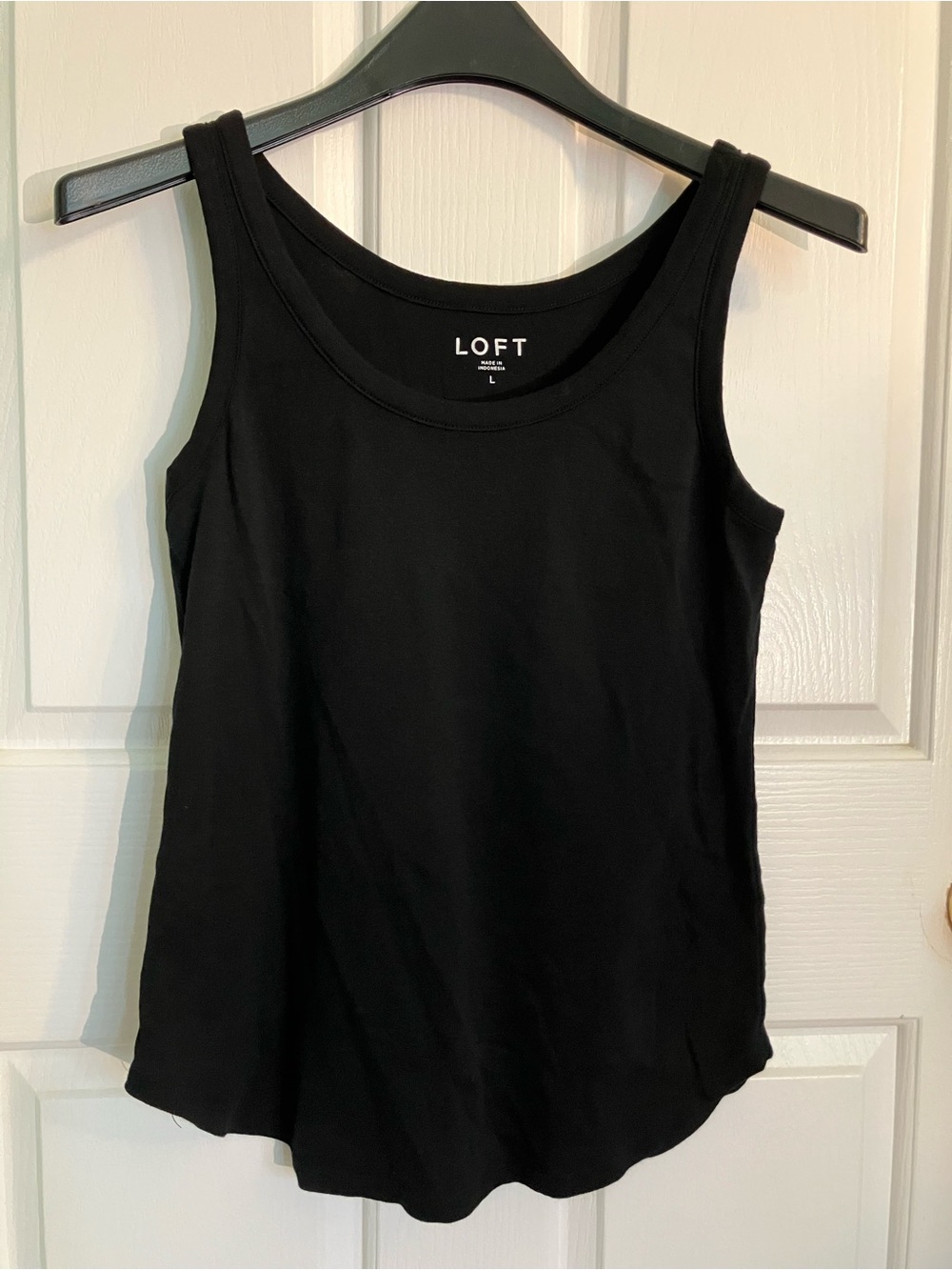 LOFT Black Cotton Scoop Neck Tank Top